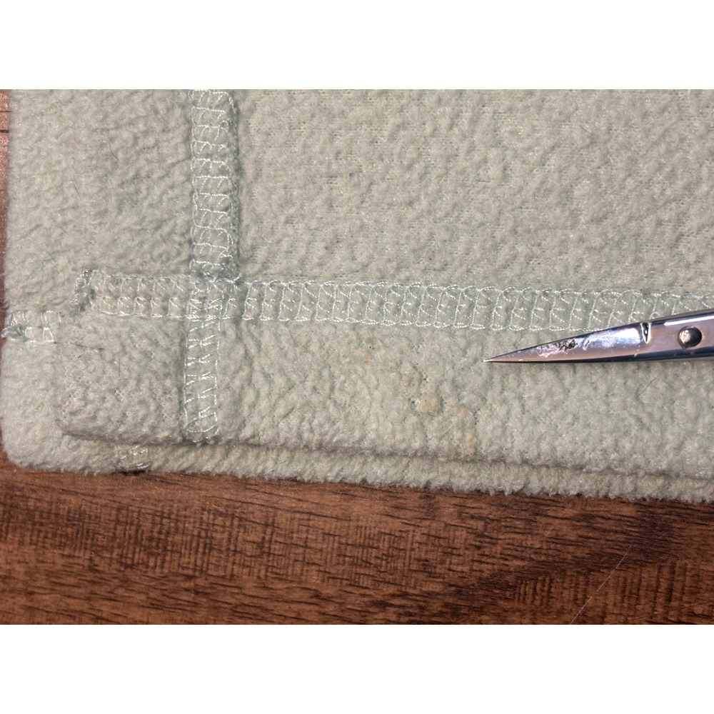 Pottery Barn Kids Mint Green Fleece Baby Blanket Bunny embroidered easter 39x28 - Picture 3 of 7